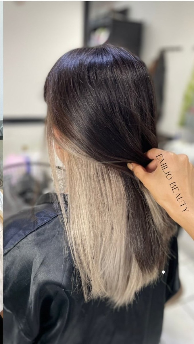 Detalle de transición de color en un resultado real de Emilio Beauty